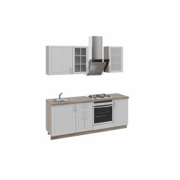Кухня длиной - 210 см (со шкафом НБ) Дуб Сонома трюфель/Крем (модель 1257924)