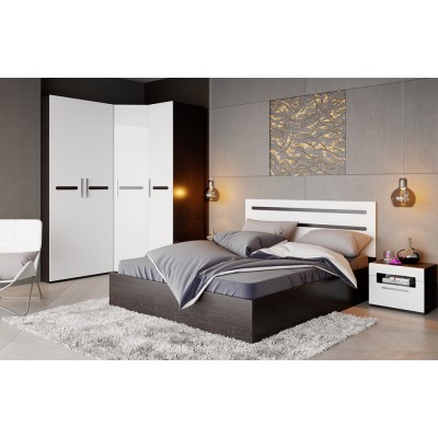 Спальный гарнитур «Фьюжн» №1 Белый глянец, Венге Линум в Калуге